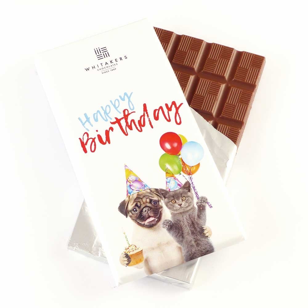 Happy Birthday Milk Chocolate Bar - Pets 90g – Purpink Gifts Ltd