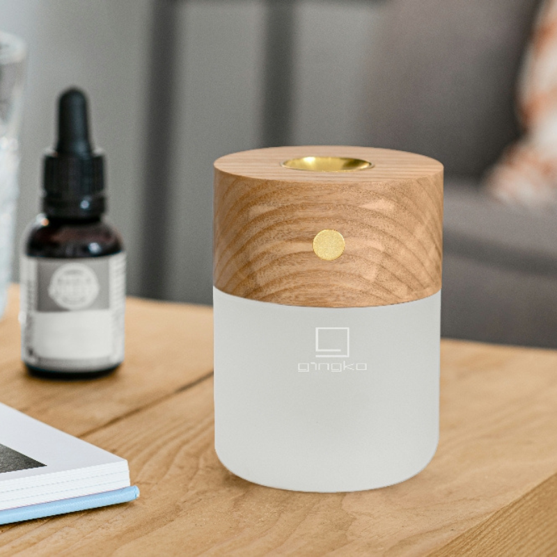 Gingko Smart Diffuser Lamp - White Ash