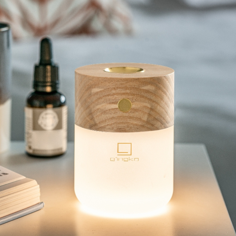 Gingko Smart Diffuser Lamp - White Ash