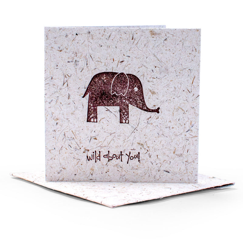 Handmade Hyacinth Gift Card - Animal Elephant