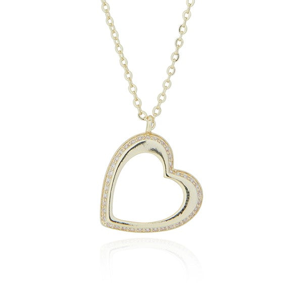 Te Amo Gold Plated Modern Heart Necklace