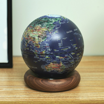 Gingko AtlasGlobe Dark Blue Mini Walnut Globe