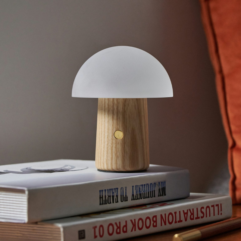 Gingko Alice Mushroom Lamp - Mini White Ash