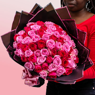 Premium Red & Pink Roses Bouquet