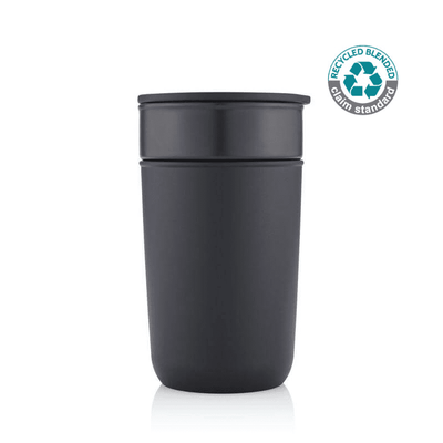 Hans Larsen Premium Ceramic Tumbler With Recycled Protective Sleeve - Black