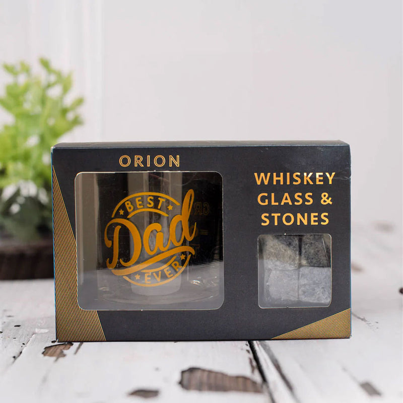 Hotchpotch Orion Whiskey Glass & Stones - Best Dad Ever