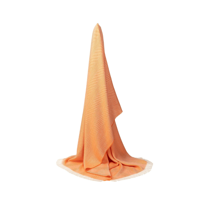 Marquee Tangerine Herringbone Stole By Kinalba