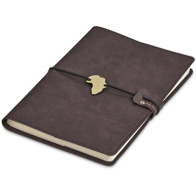 Personalised Andy Cartwright Afrique Cowskine A5 Soft Cover Notebook - Brown