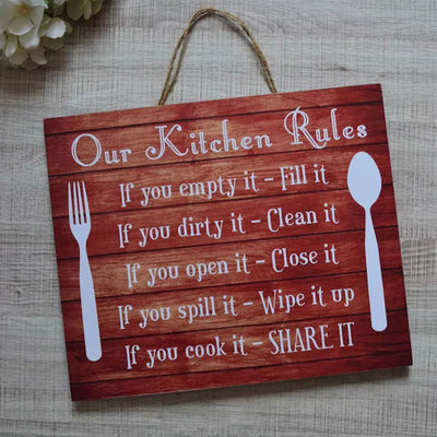 Our Kitchen Rules Wall Hanging Plaque