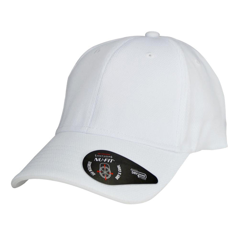 White Santhome Nu-Fit® Performance Stretch-Fitted Cap