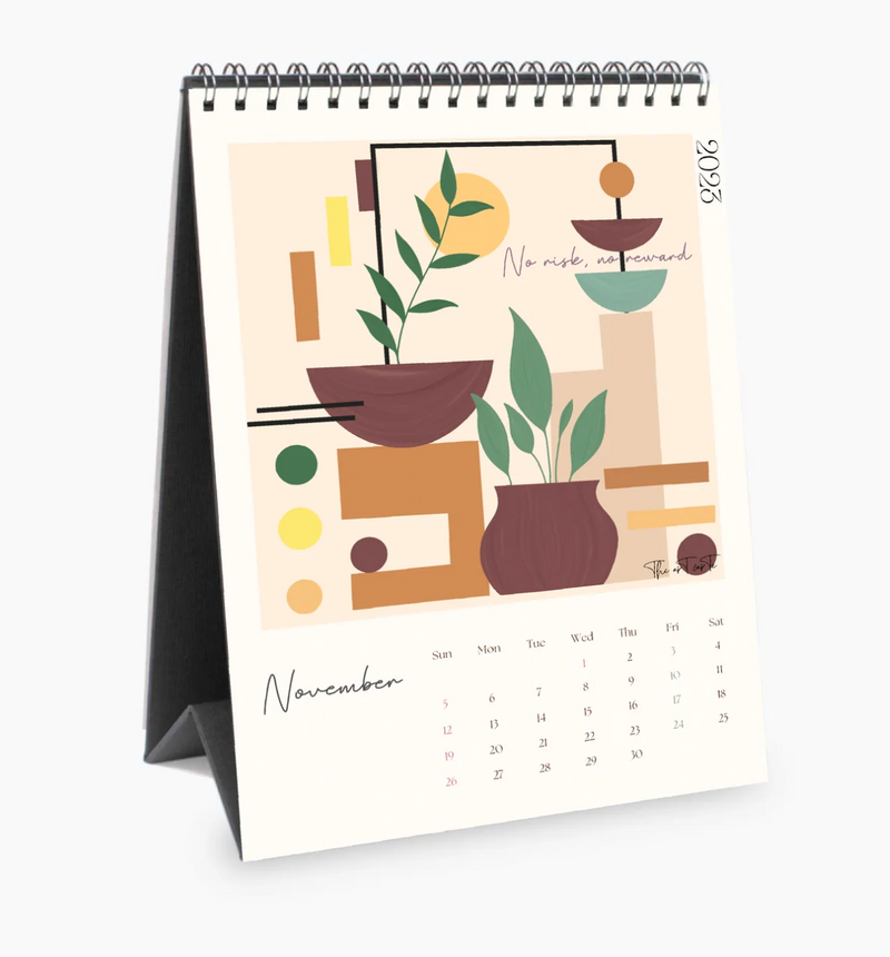 2025 A5 Desk Art Calendar-Potrait