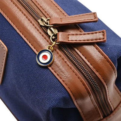 RAF Canvas & Faux Leather Washbag - Spitfire