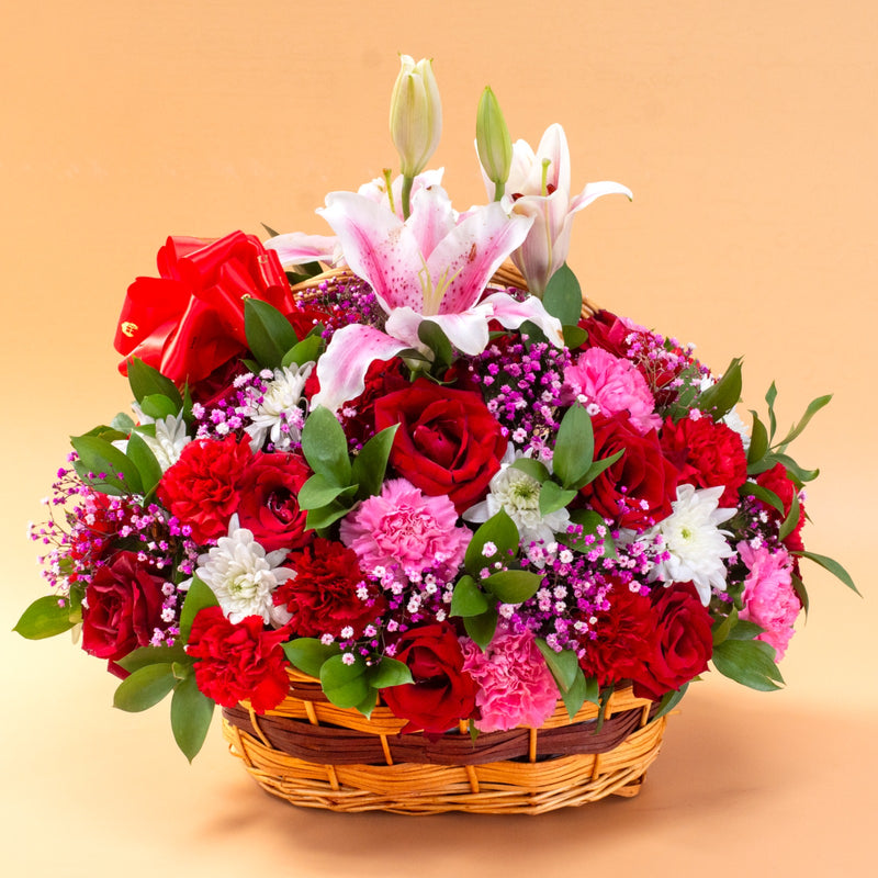 Kiss Of Love Flower Basket