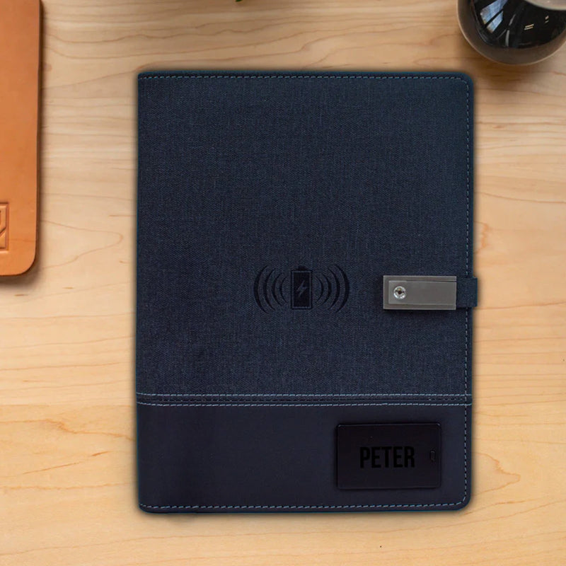 Executive Leather Planner and Power Bank Set - 8000mAh