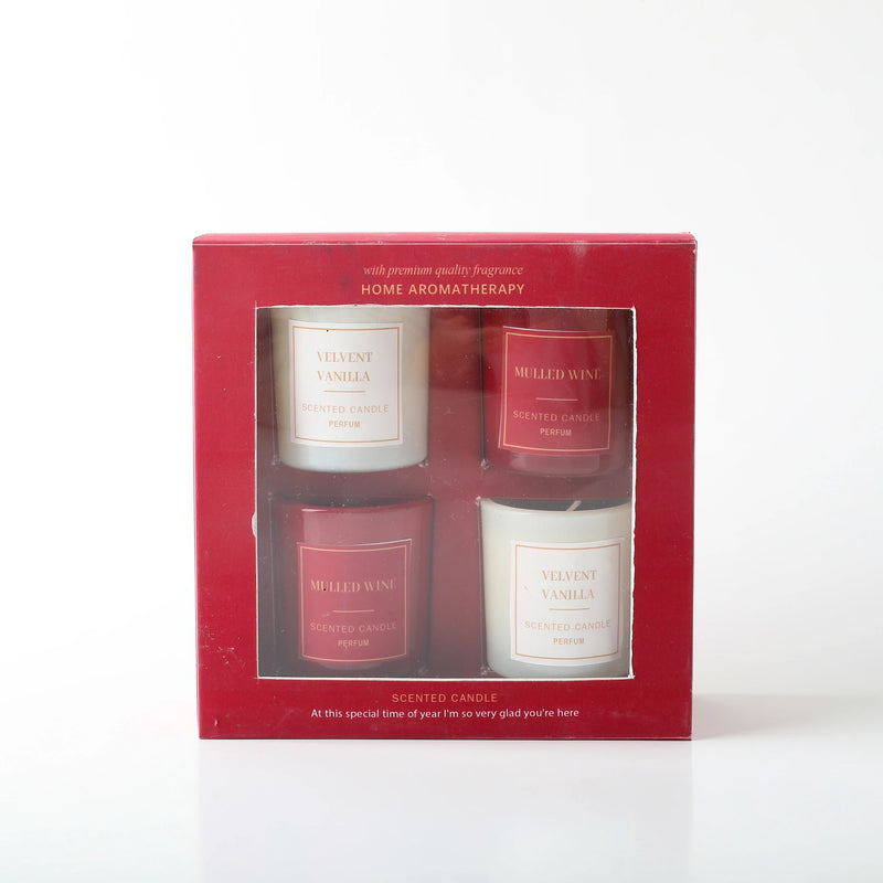 Colored Scented Glass Candles Gift Set of 4