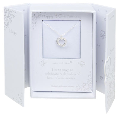 Equilibrium Necklace – Three Rings (30 Years)