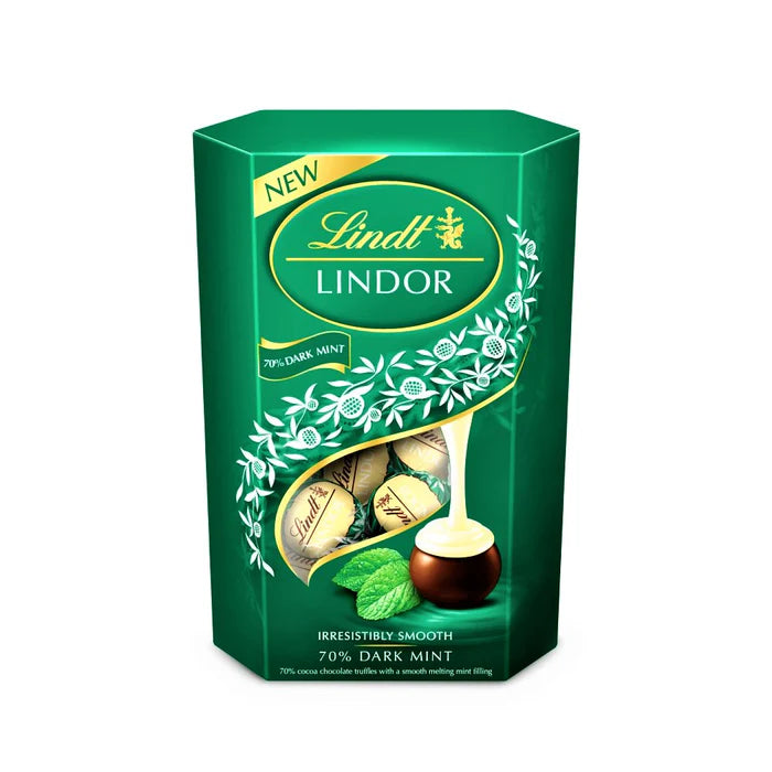 Lindt Lindor Dark Mint Chocolate Truffles Box 200g