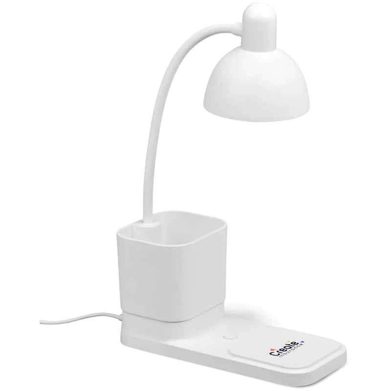 Lexicon Desk Lamp, Pen Caddy & Phone Stand - White