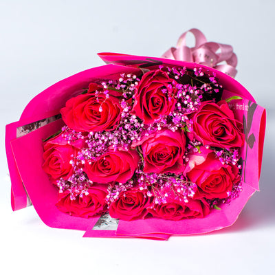 The Heartfelt Bloom Pink Roses Bouquet