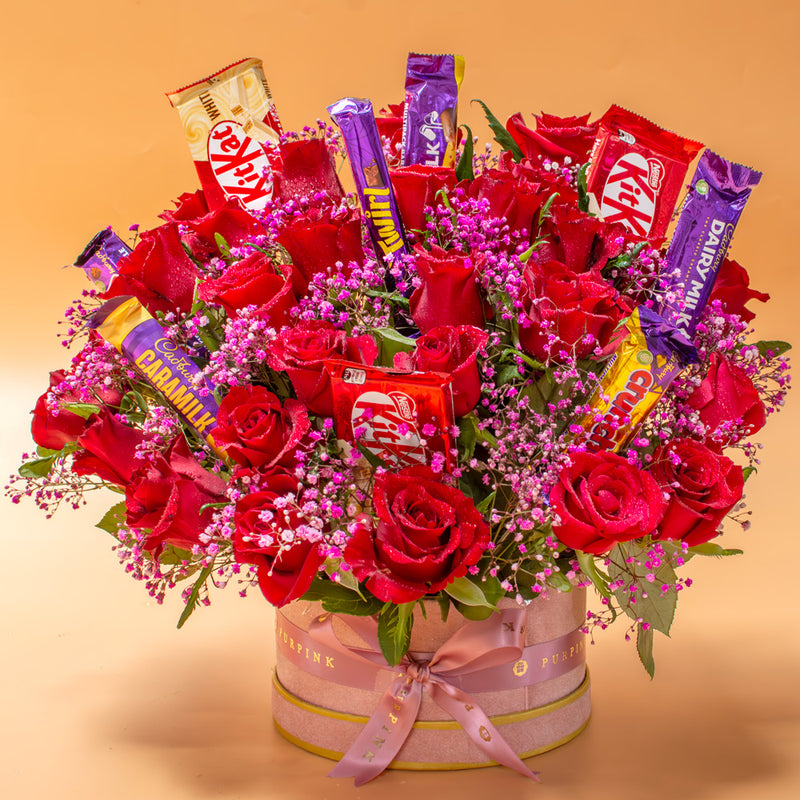 Juliette Love & Chocolate Flower Basket