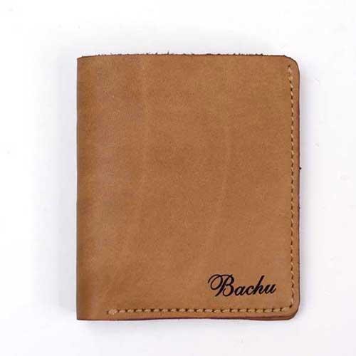 Tan Genuine Leather Slim Nuba Wallet