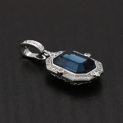 Azure Swarovski Pendant with Necklace