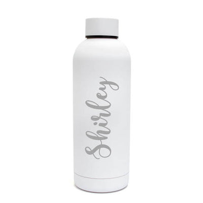 Personalised Soft Touch White Water Bottle