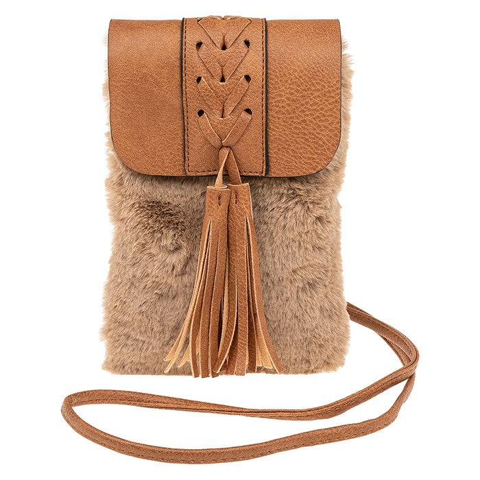 Faux Fur Tassel Phone Bag