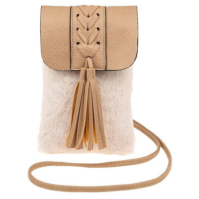 Faux Fur Tassel Phone Bag