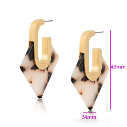 G Shaped Leopard Print Earrings